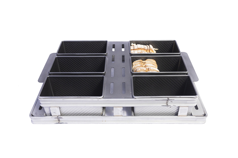 Industrial Grade Non-Stick Aluminum Baguette Baking Tray with 4 Molds