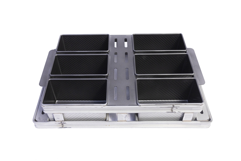 Industrial Grade Non-Stick Aluminum Baguette Baking Tray with 4 Molds