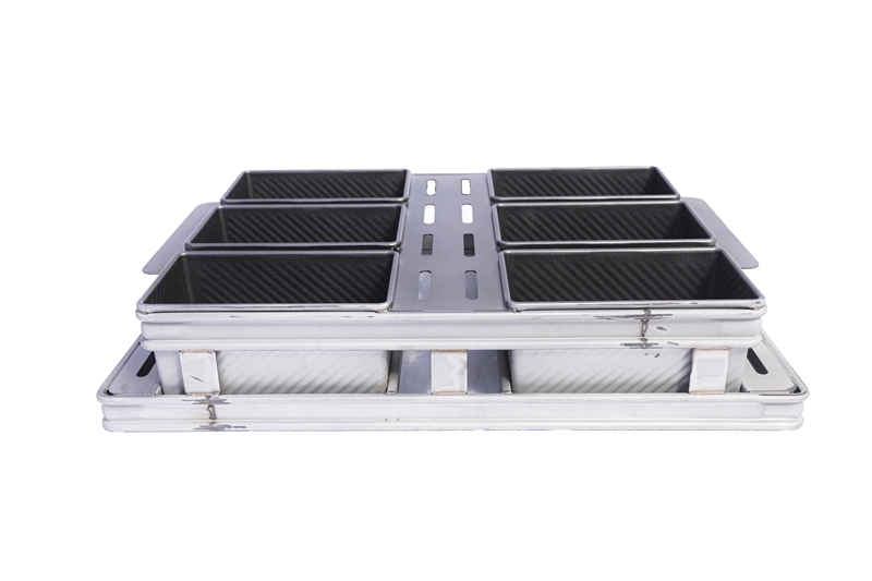 Industrial Grade Non-Stick Aluminum Baguette Baking Tray with 4 Molds